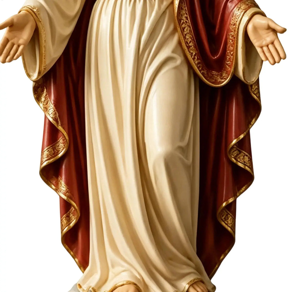 Resin Virgin Mary Collectible Figure Hand Painted Blessed Mother Catholic Religious Statue for Home Decor Zpaxo