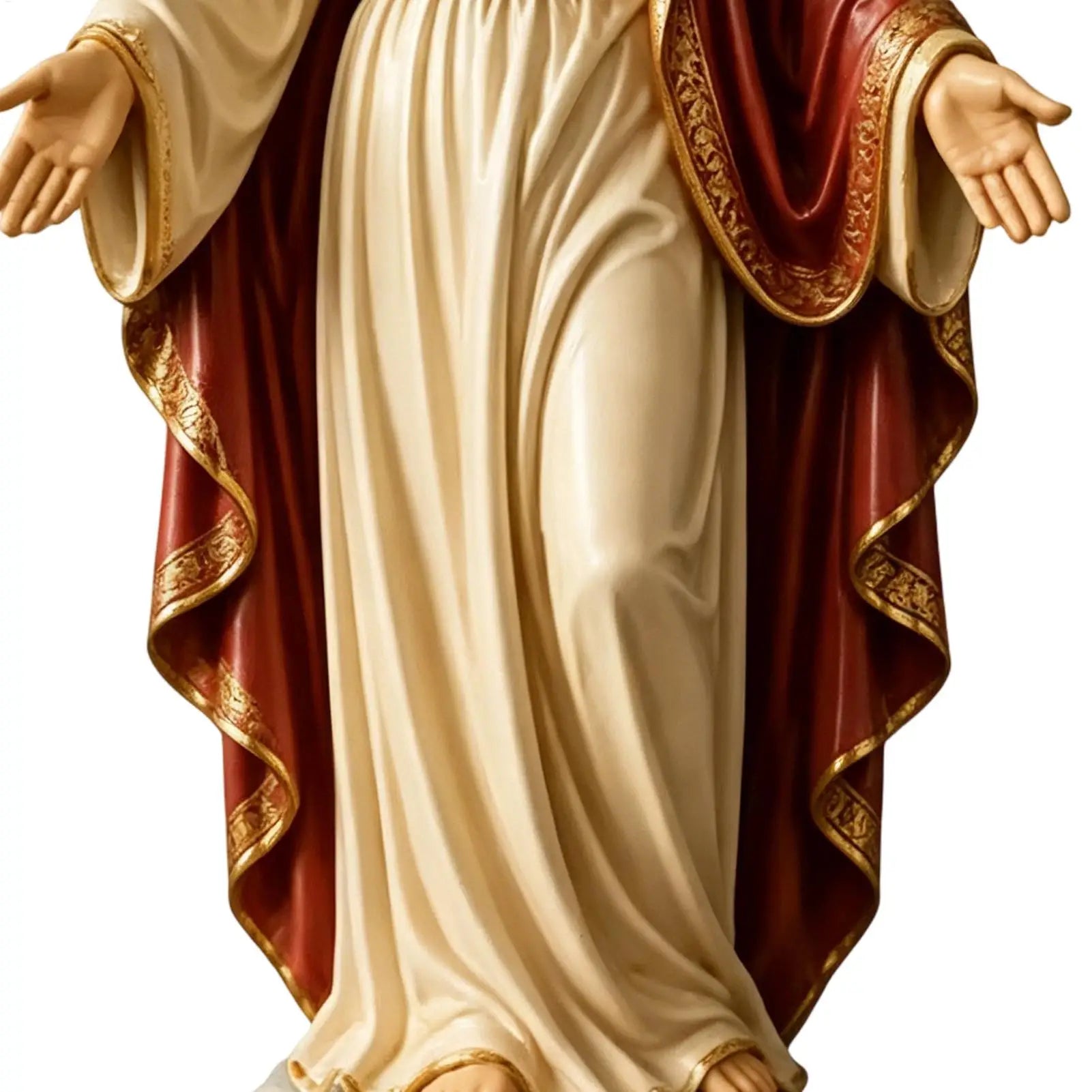 Resin Virgin Mary Collectible Figure Hand Painted Blessed Mother Catholic Religious Statue for Home Decor Zpaxo