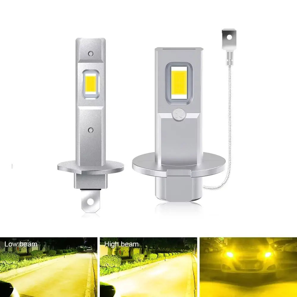 Aluminum Silver LED Headlight Super Bright Mini Size Fog Lamps White Diode Wireless CANBUS Automobile Headlamp Car Headlight Zpaxo