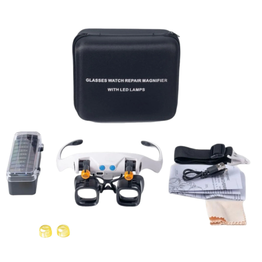 Jeweler Magnifying Glass LED Interchangeable Lens HD 2X 4X 6X 10X 13X