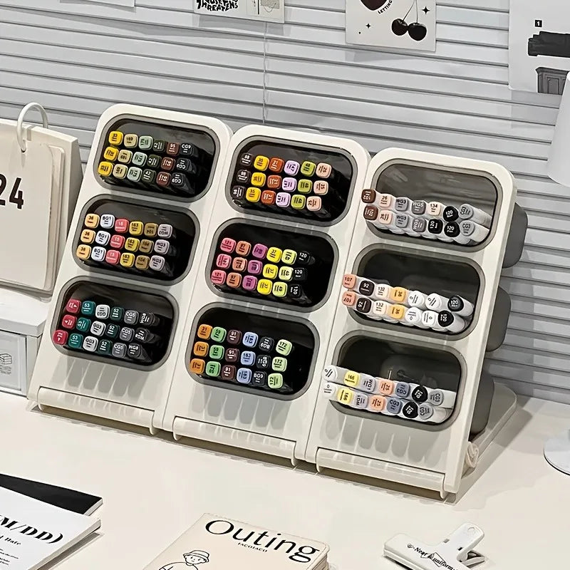 Large Capacity Slanting Desk Organizer Pen Holder Office Marker