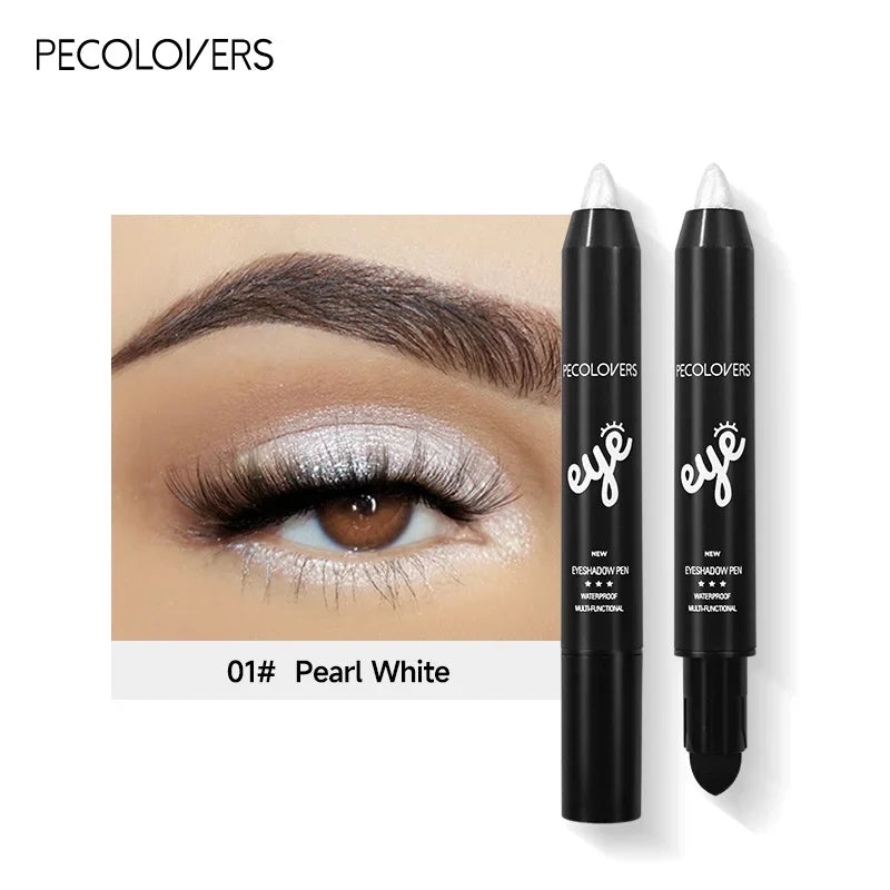 6 Colors Eyeshadow Pencil Stick, Waterproof Pearly Shimmer Glitter Eyeshadow Eyeliner Pen, Long Lasting Eye Makeup Tool Zpaxo