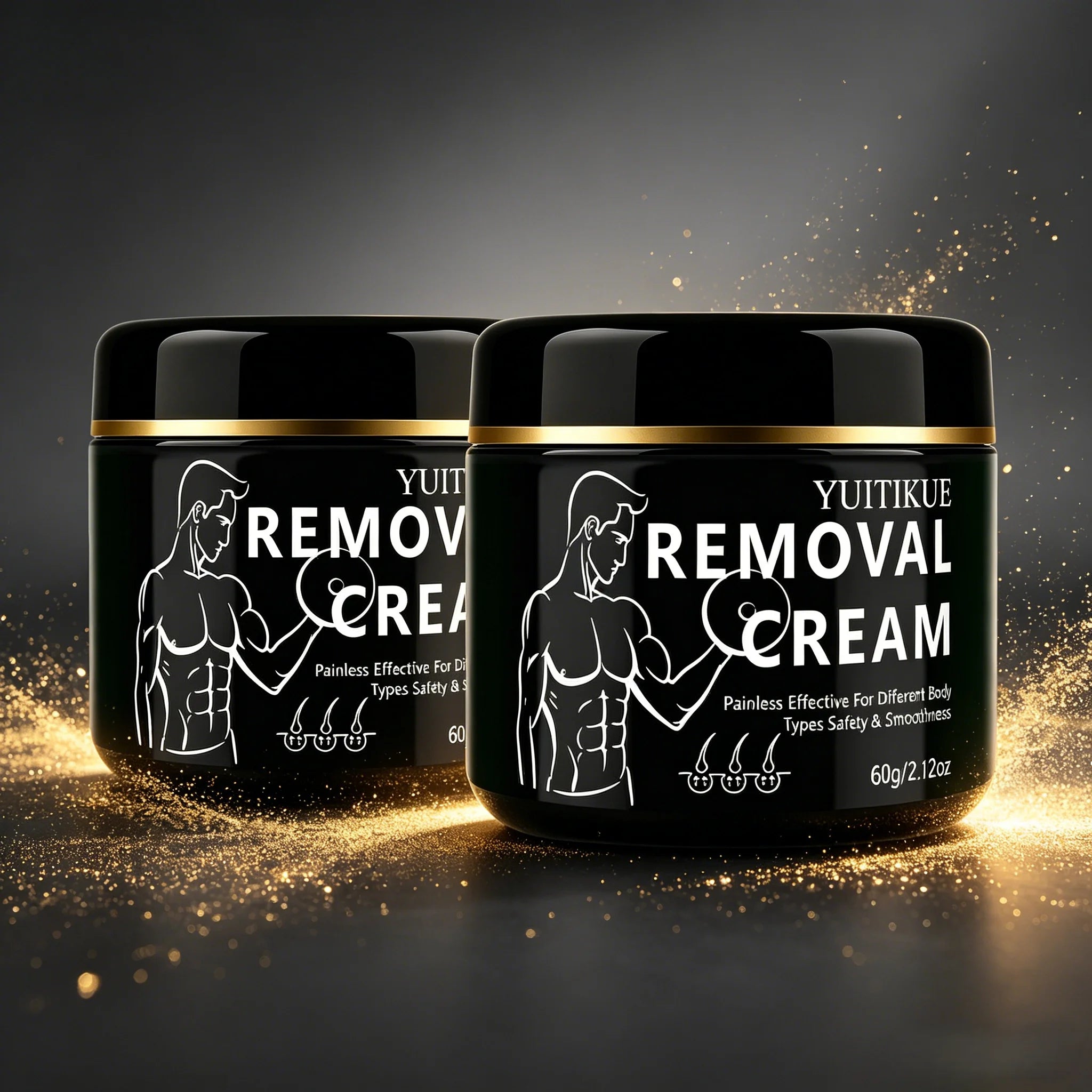 YUITIKUE Men's Hair Removal Cream – Mild & Painless Formula Hair Removal Cream Zpaxo 2pc