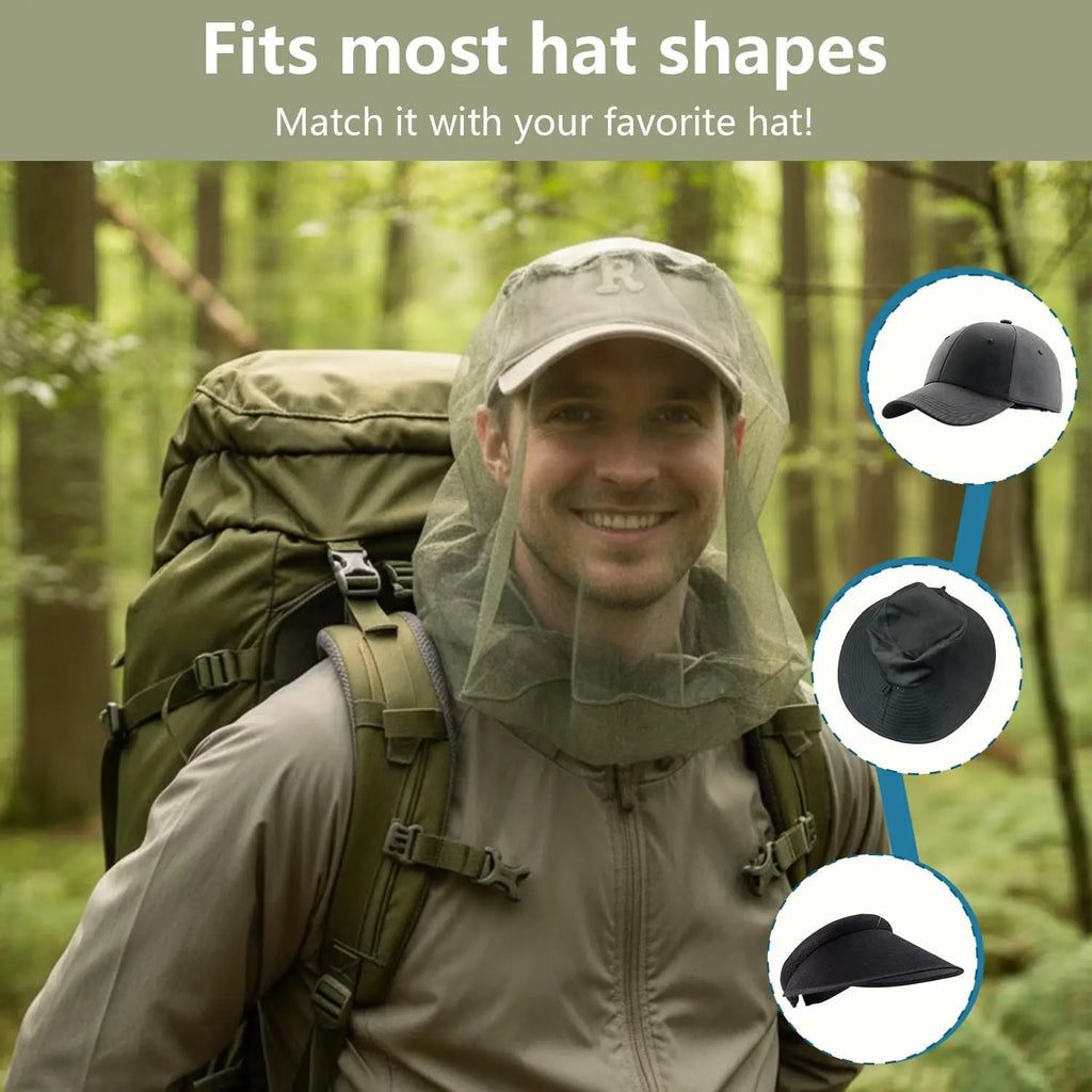 Outdoor Fishing Night Mosquito Net Hat Unisex Breathable Sun