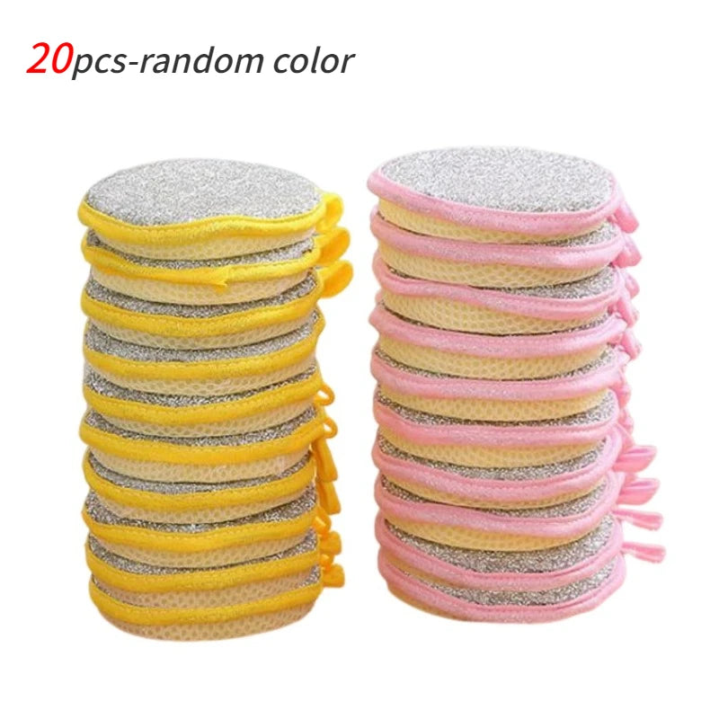 10/20/50PCS Double Side Dishwashing Sponge Dish Washing Brush Pan Pot Dish Wash Sponges Household Cleaning Reusable Kitchen Tool Zpaxo 20pcs-random color