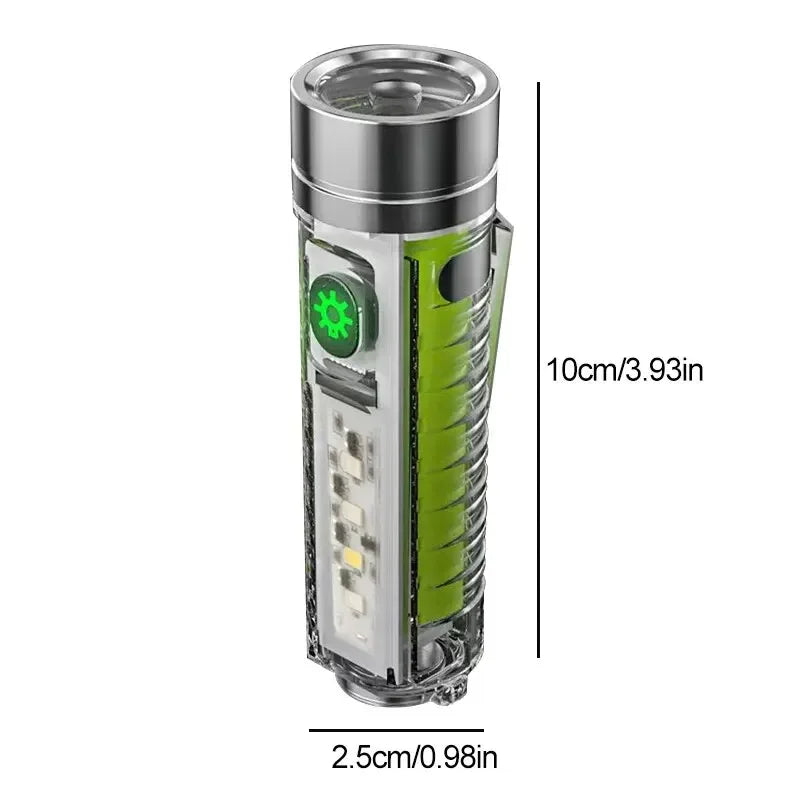 Mini USB-C LED Keychain Flashlight with UV Light & Tail Magnet LED Keychain Flashlight Zpaxo