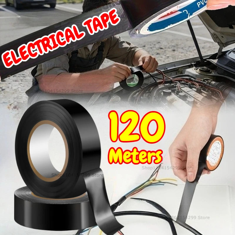 Electrical Insulating Tape Black Electrical Tapes Flame Retardant Strong Adhesive Wire Harness Tape for Electrical Wiring Tape Zpaxo