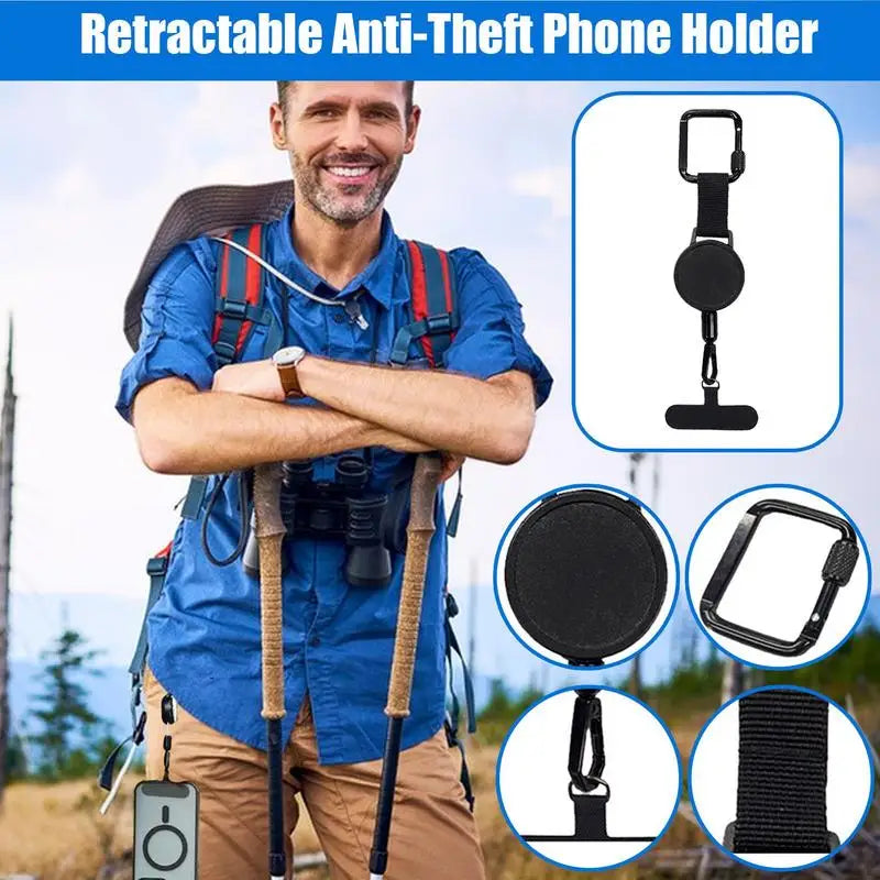 Anti-theft Phone Tether Retractable Lanyard Cellphone Tab Strap