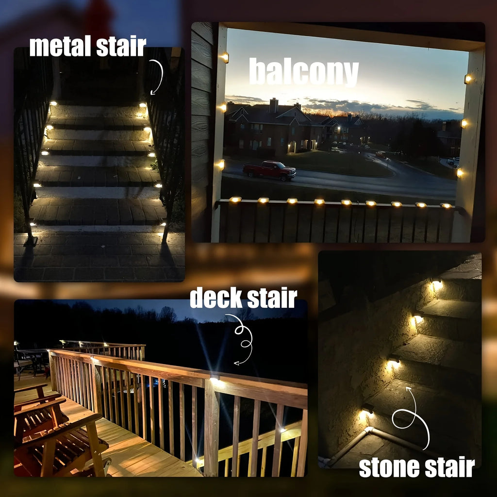 4 Solar LED Lights Outdoor Garden Light Deck Lamp Stairs Waterproof Zpaxo