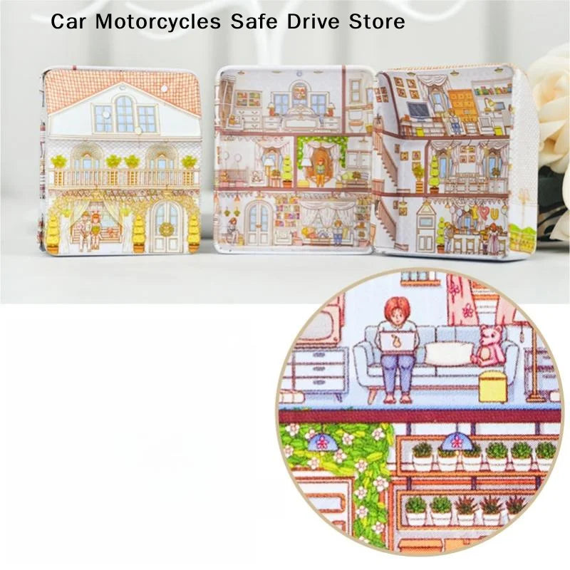 Metal Storage Box Mini Vintage Organizer House-shaped Can Candy Zpaxo