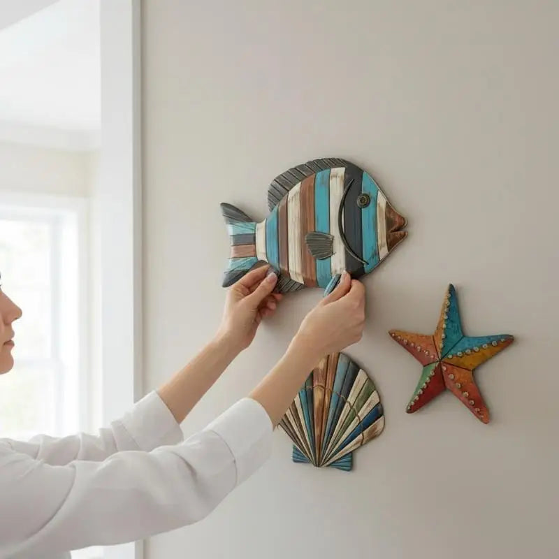 3-Piece Wooden Ocean Wall Decor – Nautical Hanging Signs Set Wooden Wall Decor Zpaxo