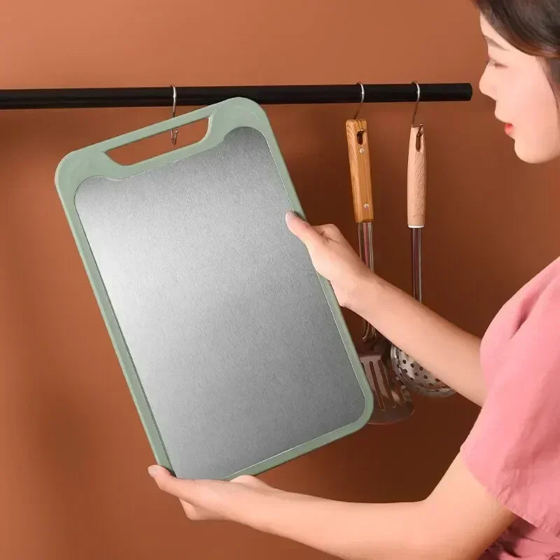 304 Stainless Steel Double-sided Cutting Board for Kitchen Chopping Board Cutting Board Antibacterial Anti-mildew Chopping Block Zpaxo