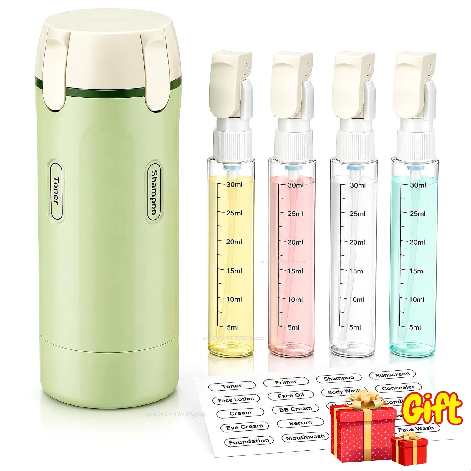 Leak Proof 1 Travel Dispenser Portable Refillable Container Zpaxo Green