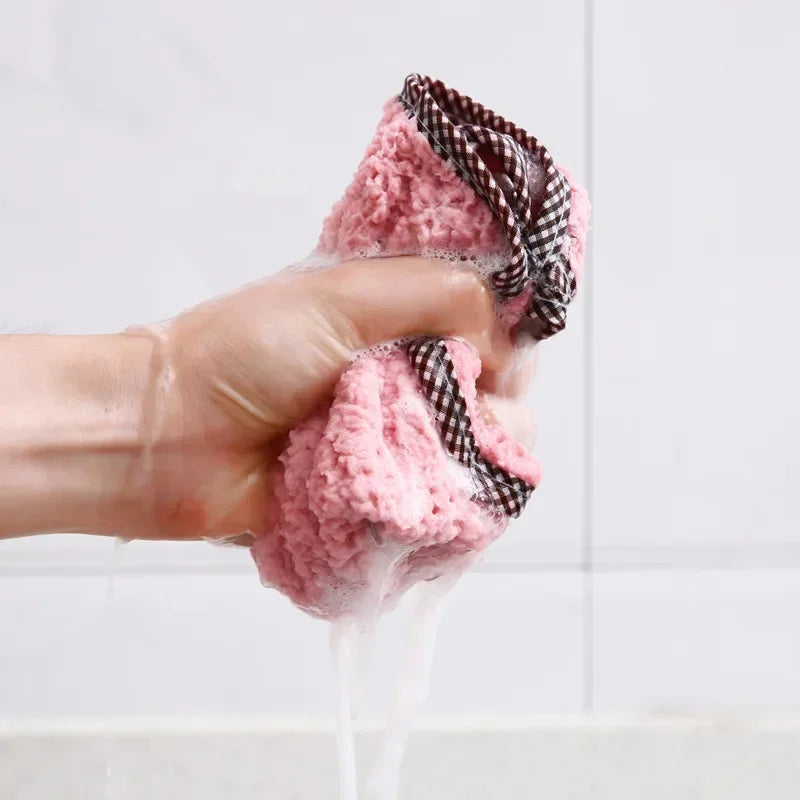 1 5 Kitchen Towels Hangable Cleaning Cloth Tableware Dish Microfiber