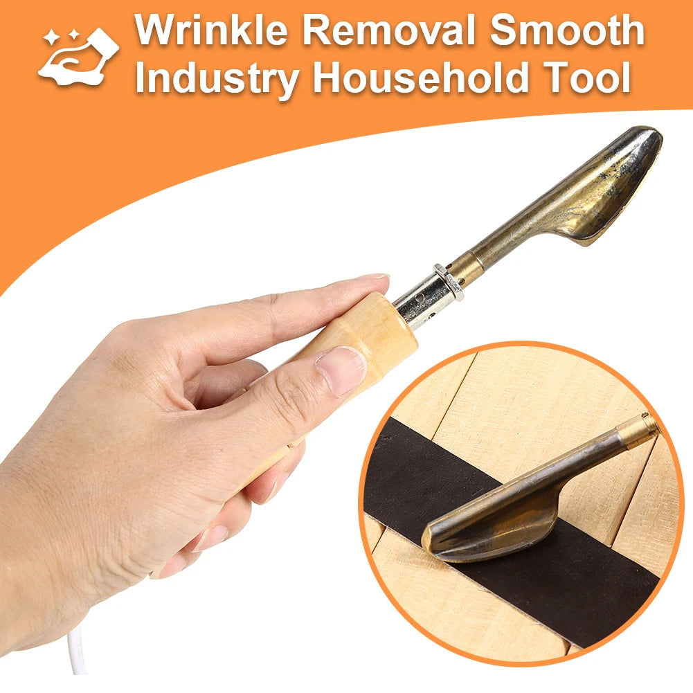 Household Electric Iron Wood Handle Leather Clothing Shoes Bag