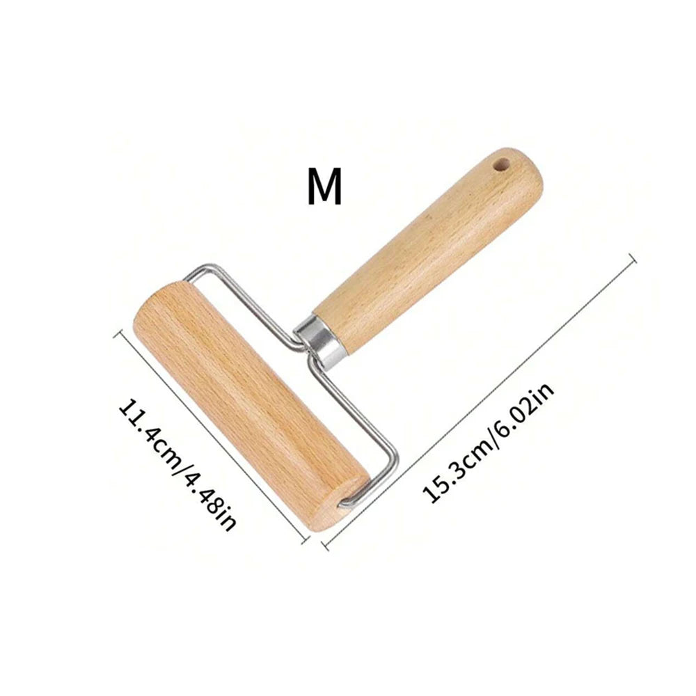 Wood Rolling Pin With Handle for Baking Dough Roller Pastry Pasta Pizza Roller Kitchen Utensils Zpaxo J2503242-M