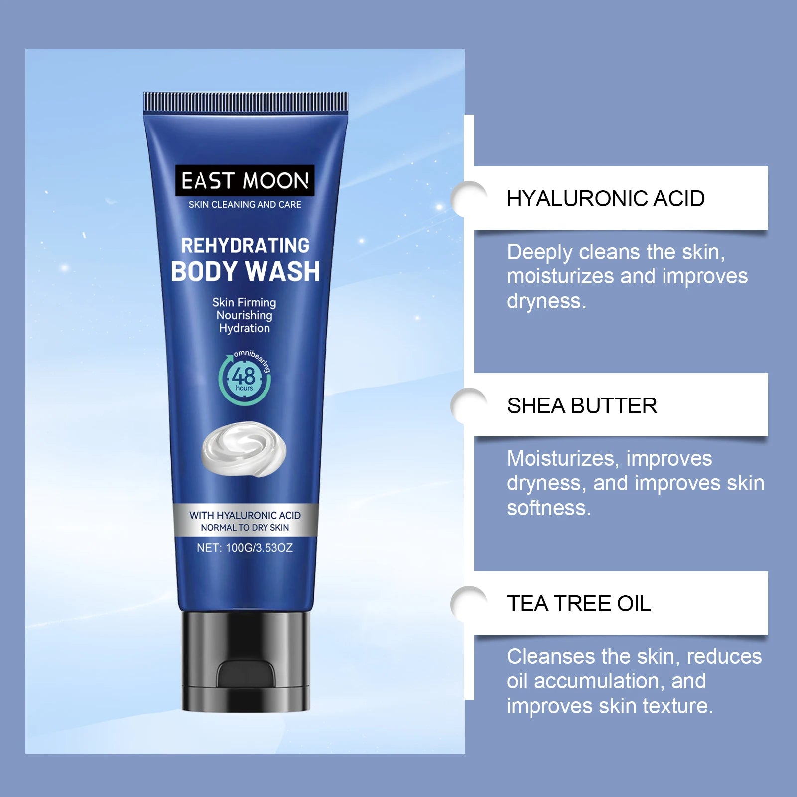 Hyaluronic Men Shower Gel Long Lasting Fragrance Improve Brighten Deep Moisturize Refresh Skin Help Exfoliator Body Wash Lotion Zpaxo