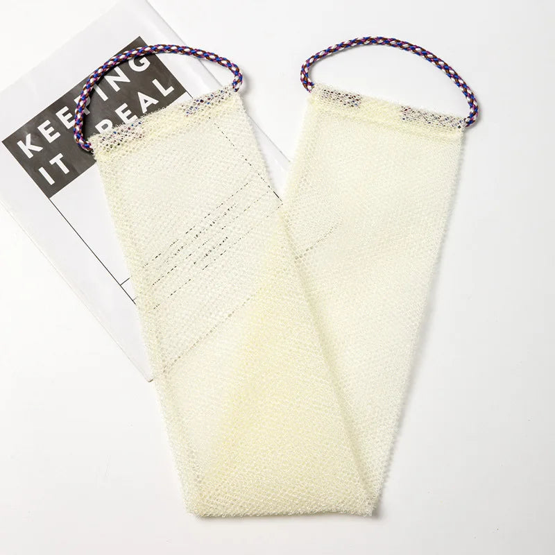African Exfoliating Bath Net 2 Extra Long Back Scrubber Deep Zpaxo white-1pc
