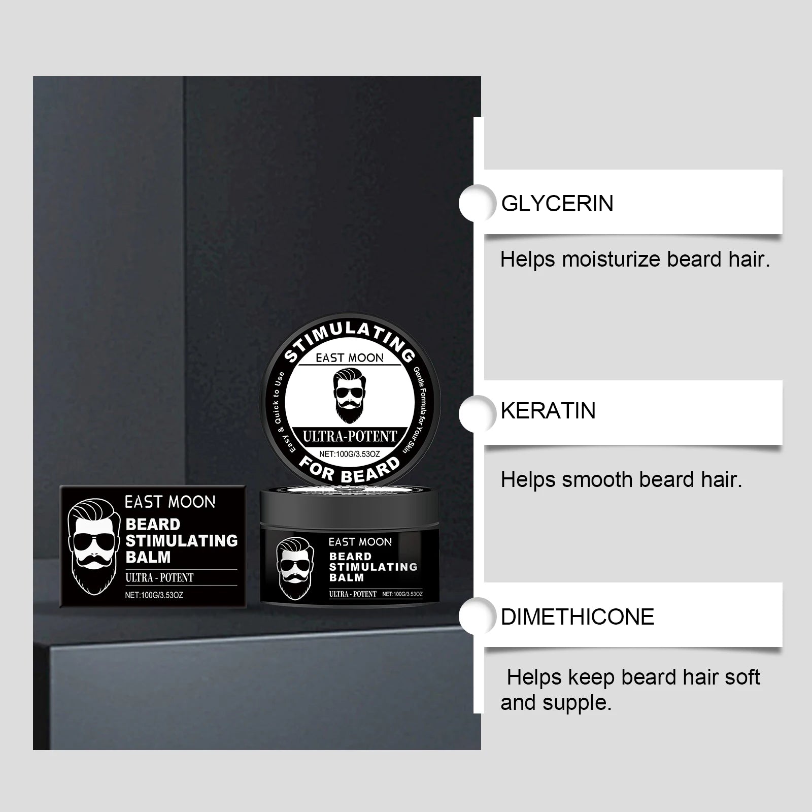 Men's Beard Care Balm – Softens Beards, Deep Nourishment, Soothes Redness, Non-Irritating, Suitable for Sensitive Skin Zpaxo
