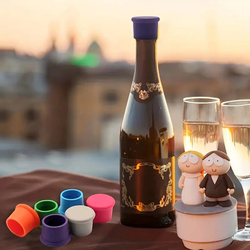 Silicone Wine Stopper Reusable Leak-Proof Cap, Universal Fit for Xmas Bday NYE Gift Zpaxo