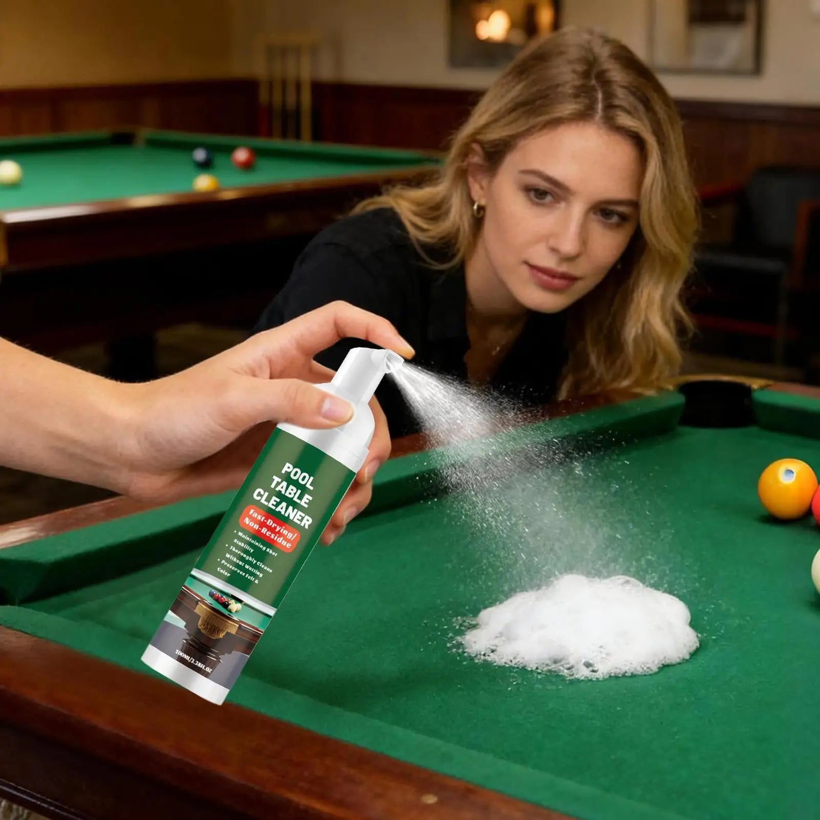 Pool Table Felt Cleaner Foam Fast-drying Spray Chalk Dust Stain