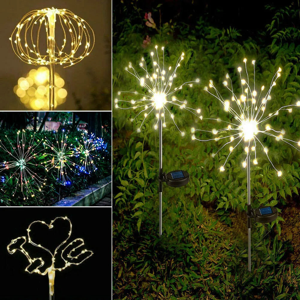 Solar LED Firework Fairy Lights – Waterproof Garden Lawn Decor