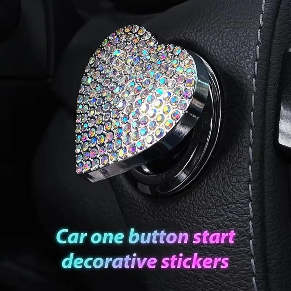 Push Start One-touch Button Cover Heart Shaped Decorative Decoration Zpaxo