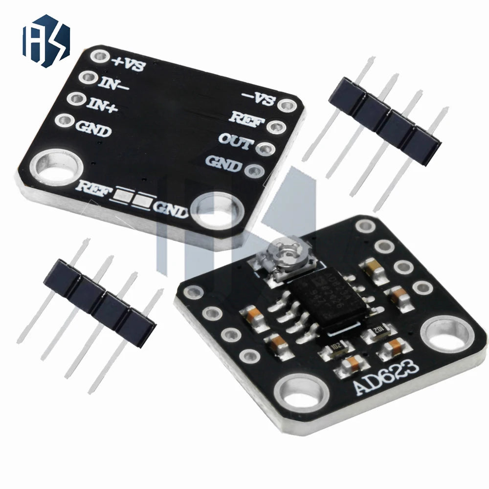 AD623 Instrument Amp Board Adjustable Gain 3-12V Single Dual Power Module Thermocouple Transducer Amplifier Zpaxo