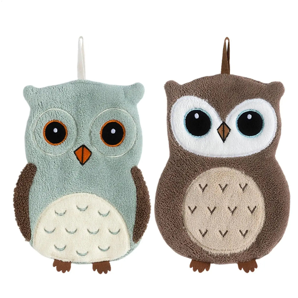 Cute Owl Hanging Hand Towel – Soft Kids Kitchen & Bath Towel Hanging Hand Towel Zpaxo