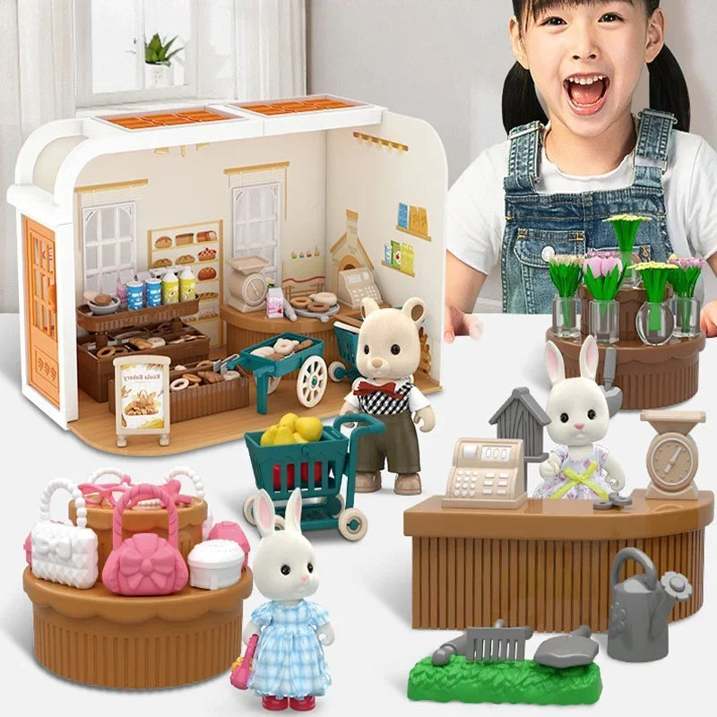 Dollhouse Miniature Furniture Living Room Bedroom Bathroom Doll House