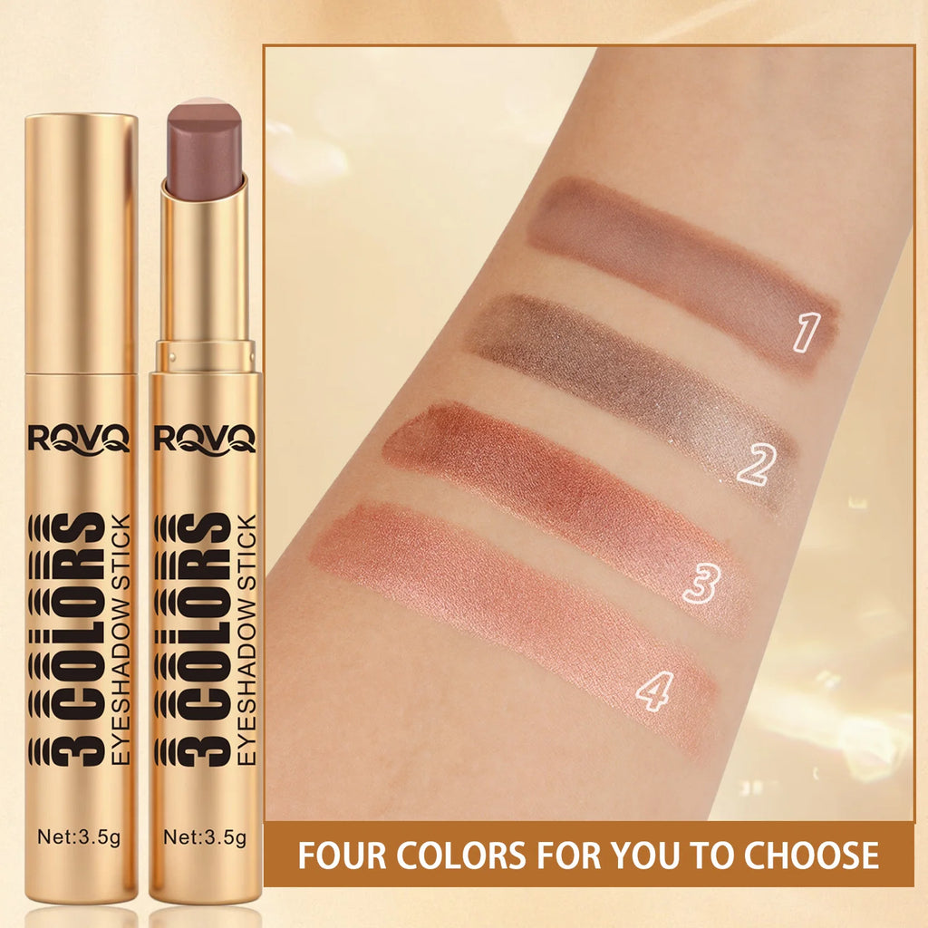3-Color Eye Shadow Stick Waterproof Durable Easy Apply Natural Makeup