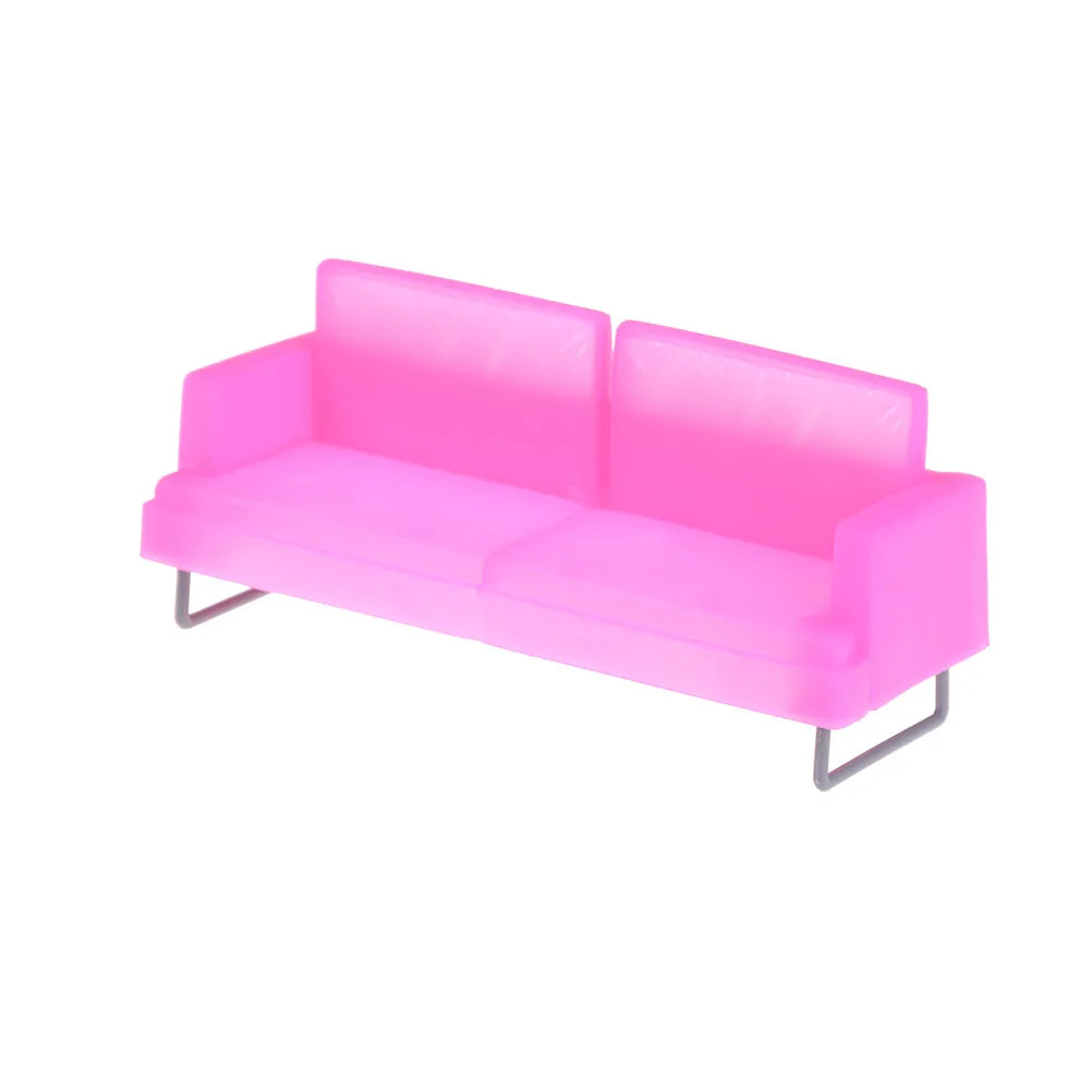 ▶1Pcs Princess Dollhouse Cute Miniature Furniture Pink Sofa Chair Model For Doll Zpaxo Pink