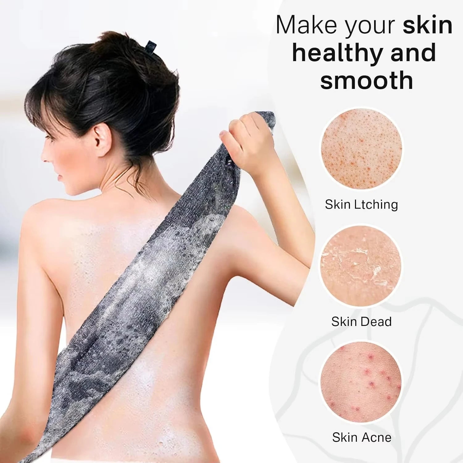Japanese Exfoliating Bath Scrub Towel – Body Back Wash Cloth