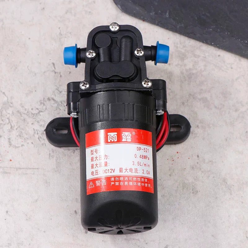 Micro High Pressure Diaphragm Spray Car Wash Water Pump DP-521 Durable 12V 70PSI 3.5L/min Agricultural Electric Water Pump Zpaxo