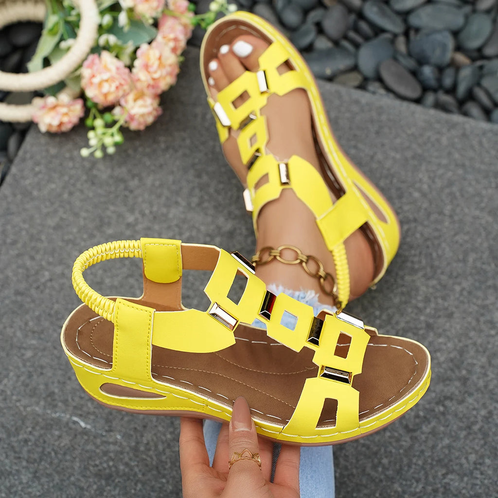 Large Size Roman Style Women Sandals Open Toe Beach Slippers Summer Wedges Shoes Comfortable Outdoor Slip-On Shoes for Women Zpaxo