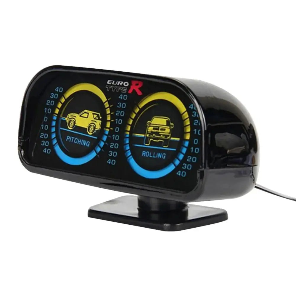 12V Car Level Tilt Gauge LED Light 360 Degree Adjustable Base Slope Zpaxo