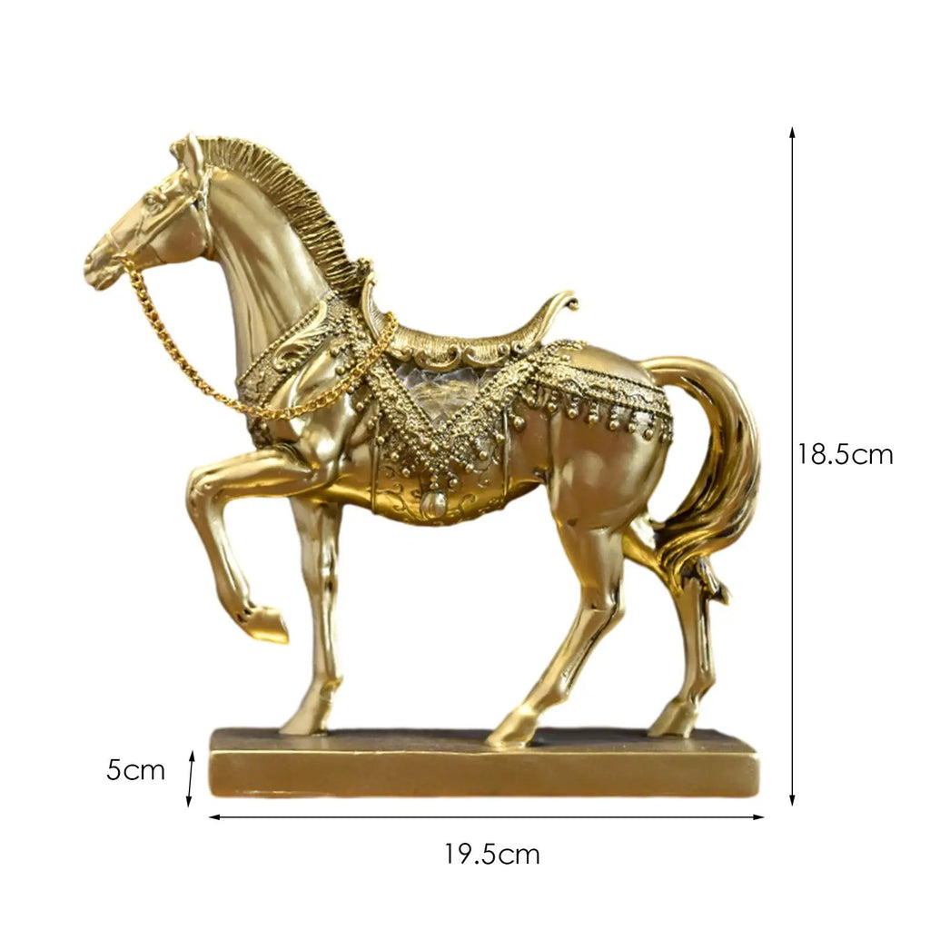 Resin Horse Figurine Sculpture | Desktop Home Décor Ornament Decorative Figurine Zpaxo