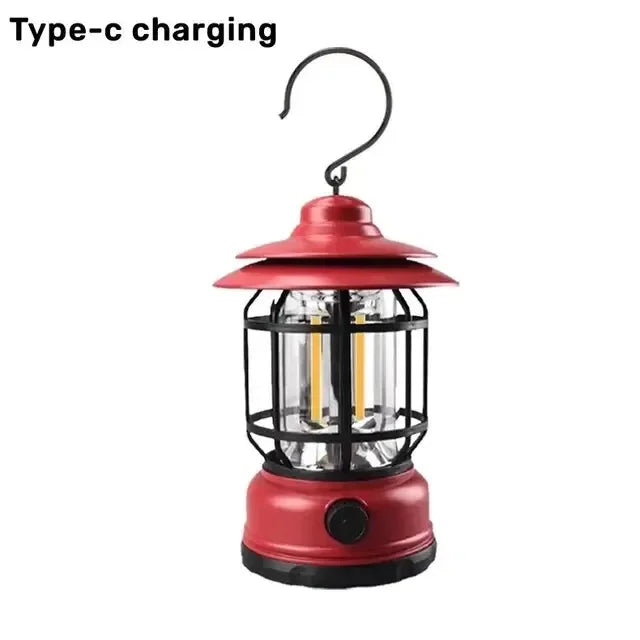 Retro LED Camping Lantern – Waterproof Portable Outdoor Light
