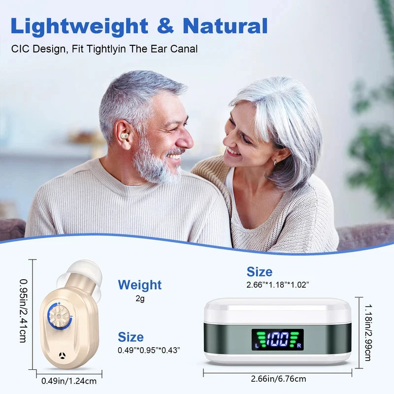 CIC Rechargeable Noise Cancelling Hearing Aid Elderly Sound Amplifier