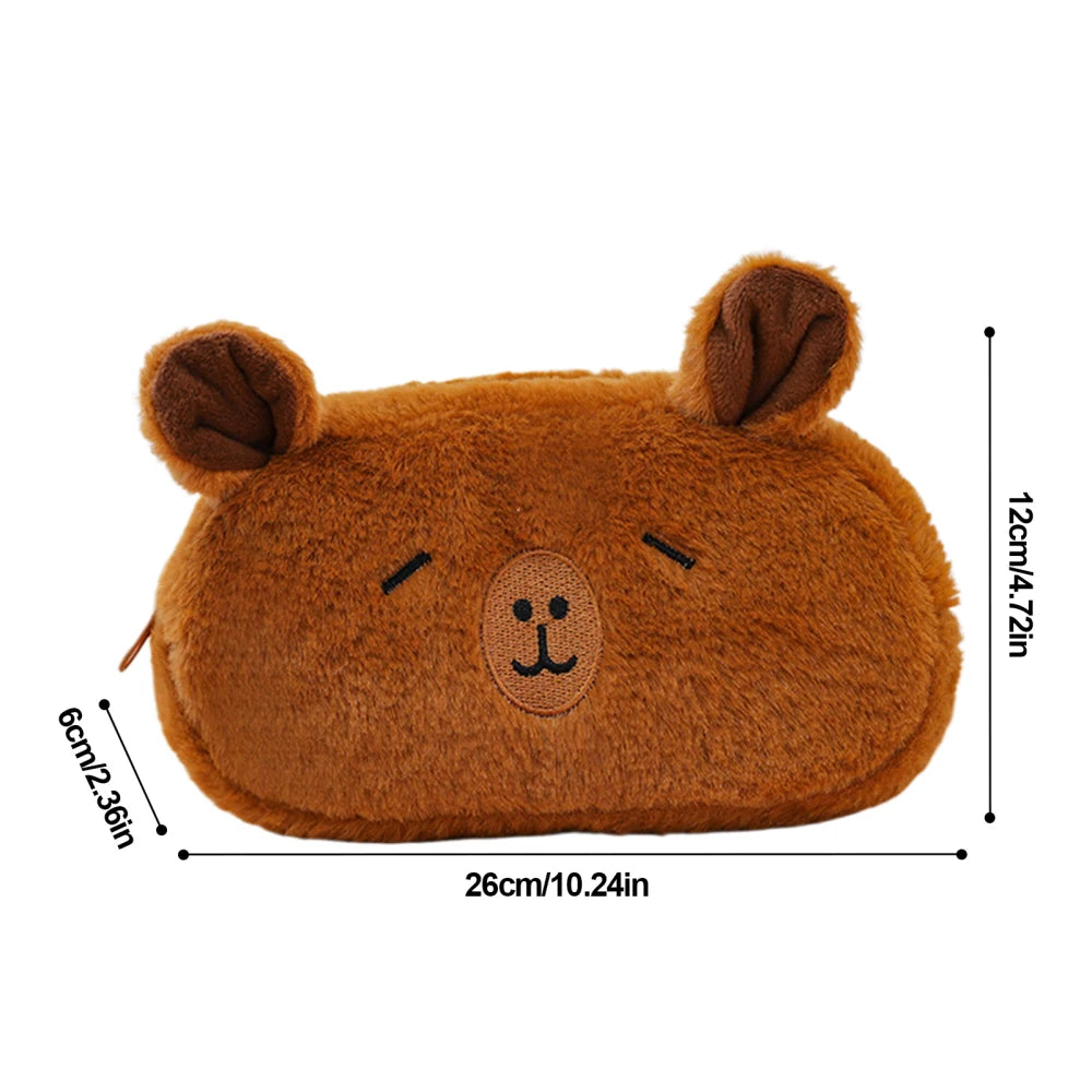 Cute Capybara Pencil Case – Large Capacity Kids Plush Pen Bag Kids Pencil Case Zpaxo 02