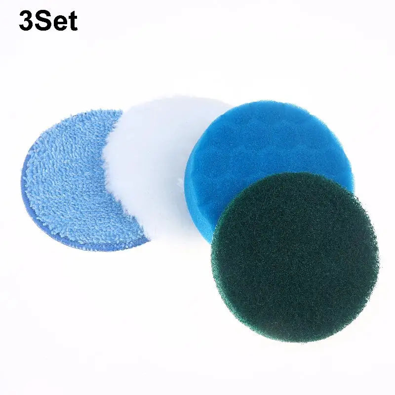 1/3/5Set 4inch Flocking Hexagonal Sponge Electric Cleaning Brush Head Accessories Polishing Pad Sponge Wheel Polishing Disc Sc Zpaxo 3set