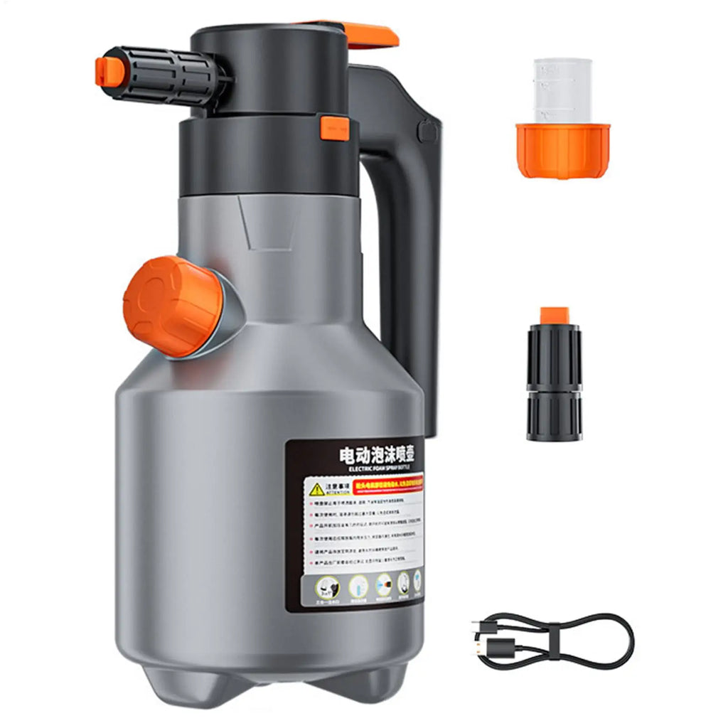 Battery Foam Sprayer 2L Portable Rechargeable With Measuring Cup Electric Car Foam Sprayer Bottle For Auto Vehicle Home Kitchens Zpaxo