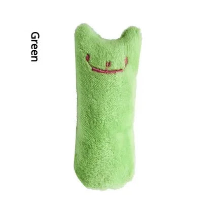 Teeth Grinding Catnip Toys Funny Interactive Plush Cat Toy Pet Kitten Chewing Vocal Toy Claws Thumb Bite Cat mint For Cats Zpaxo green