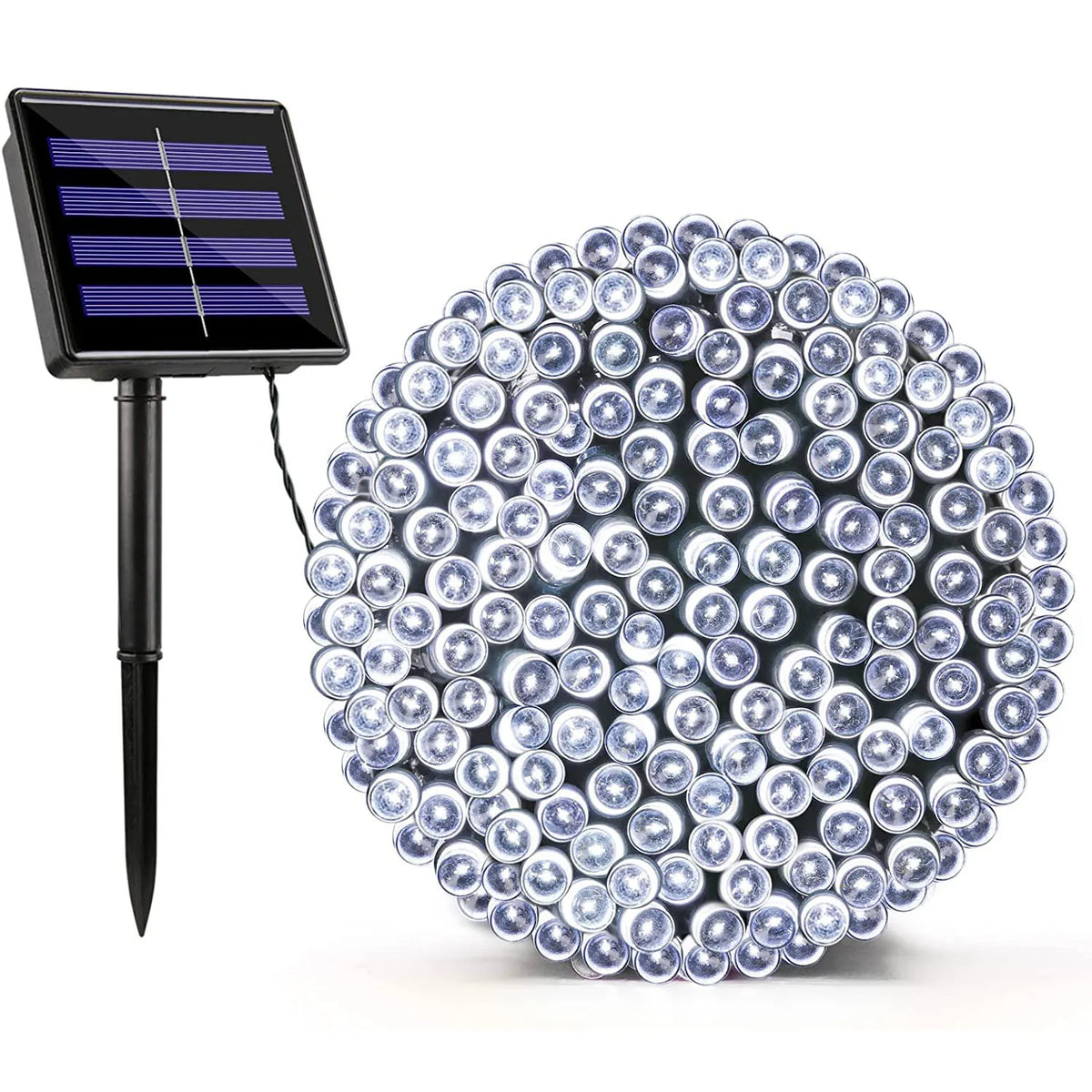 Solar Fairy Lights String Outdoor Waterproof RGB Upgraded Solar Panel Lamp Garland Christmas Home Decoration 2024 Party Garden Zpaxo WHITE 12M-100LEDS
