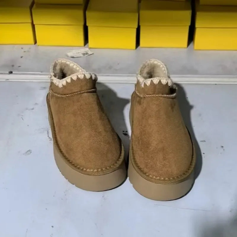 Winter Warm Suede Boots Women Classci Leather Women's Snow Outdoor