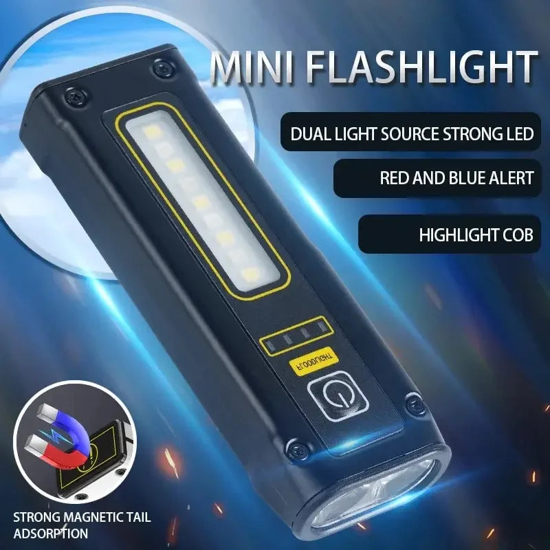ESMARTER 800-Lumen LED Flashlight – SOS Keychain & Power Bank