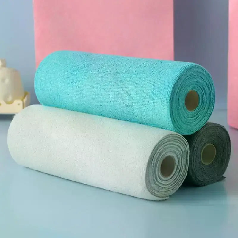 1 Roll Microfiber Cleaning Cloths Reusable Lint-free Towels Kitchen Zpaxo