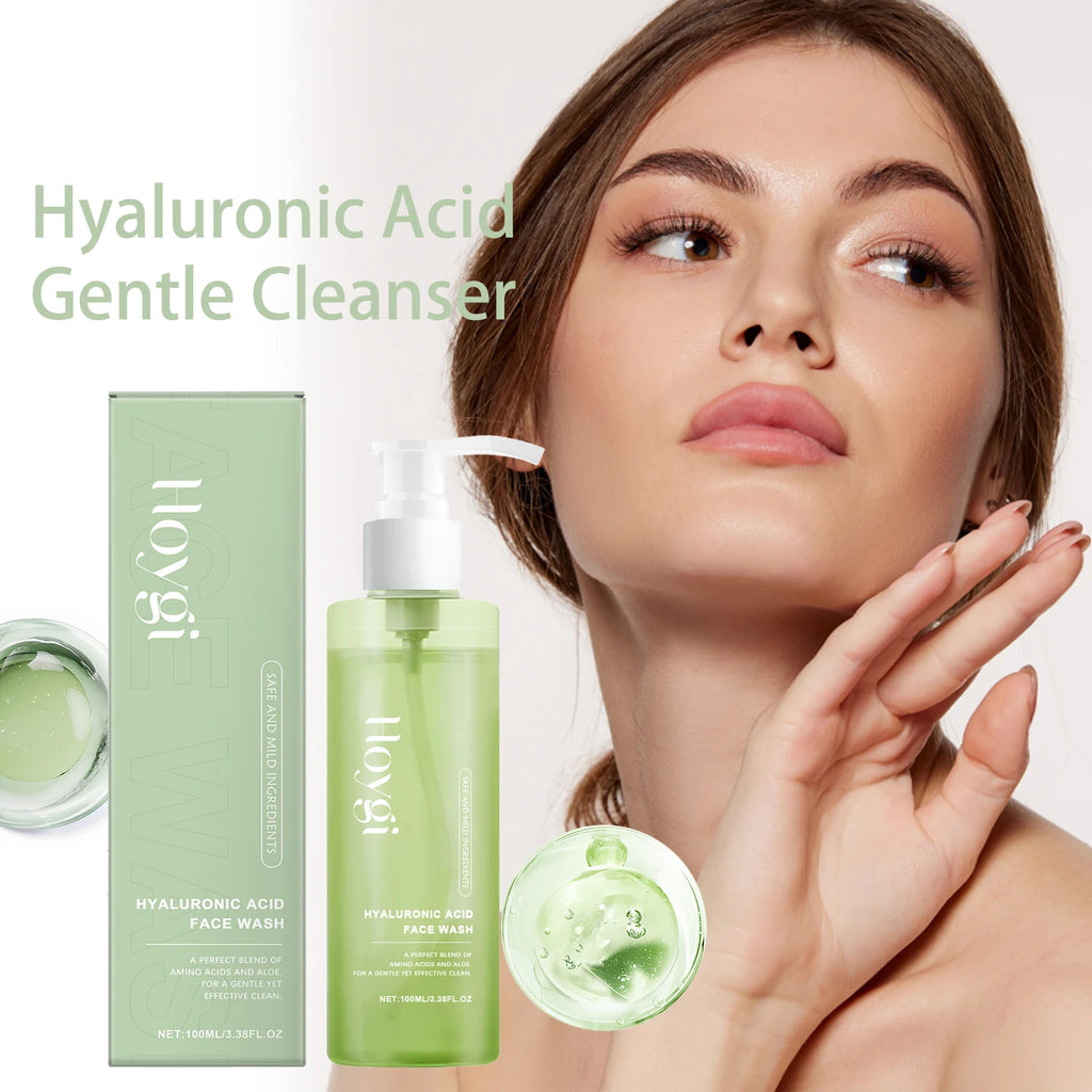 Hyaluronic Acid Face Cleanser Gel for Sensitive Skin Deep Pore Cleansing Makeup Remover Moisturizing Non Drying Formula 100ml Zpaxo