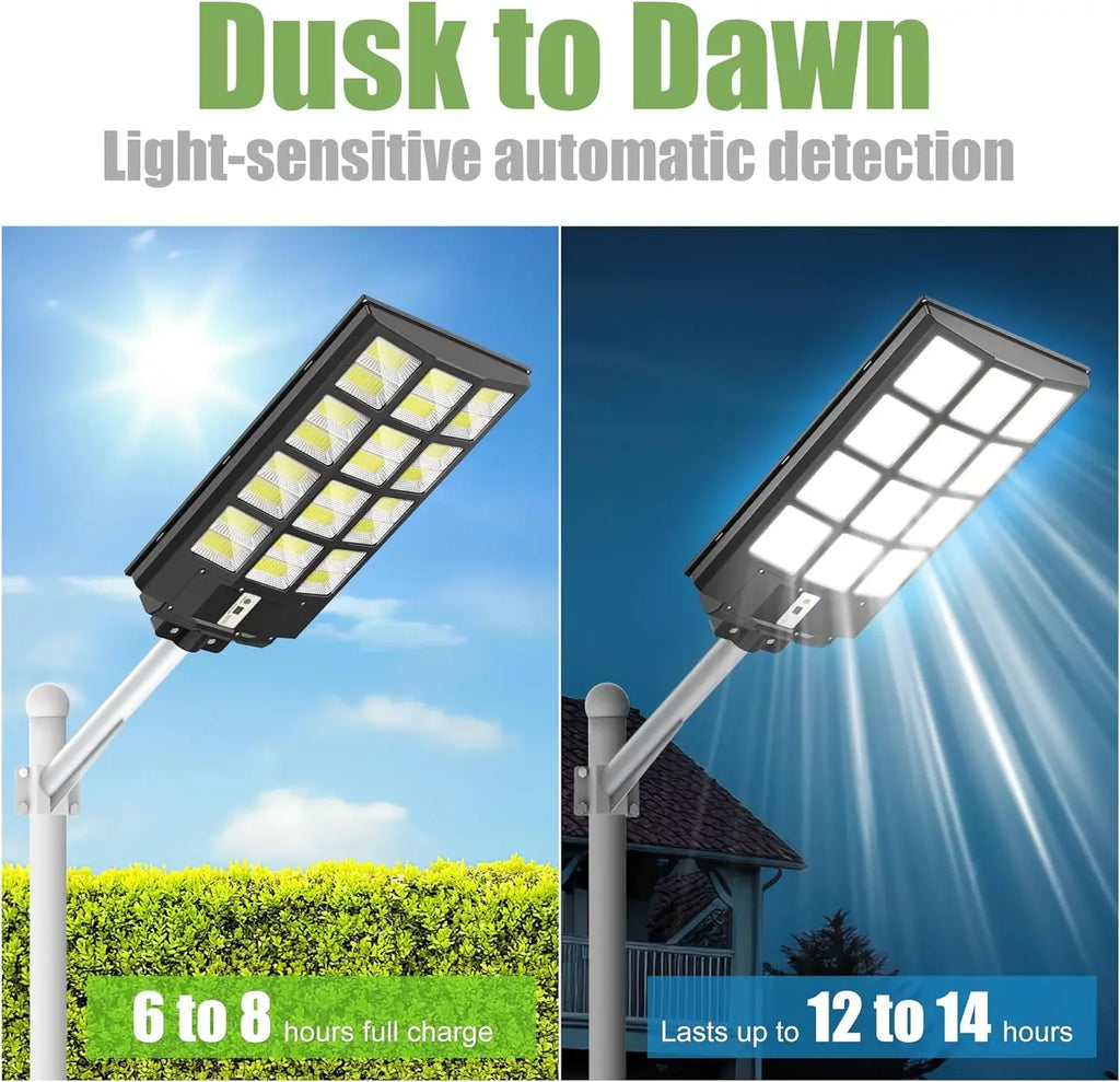 Solar Motion Sensor Street Lights Waterproof 8000LM Outdoor Flood Zpaxo