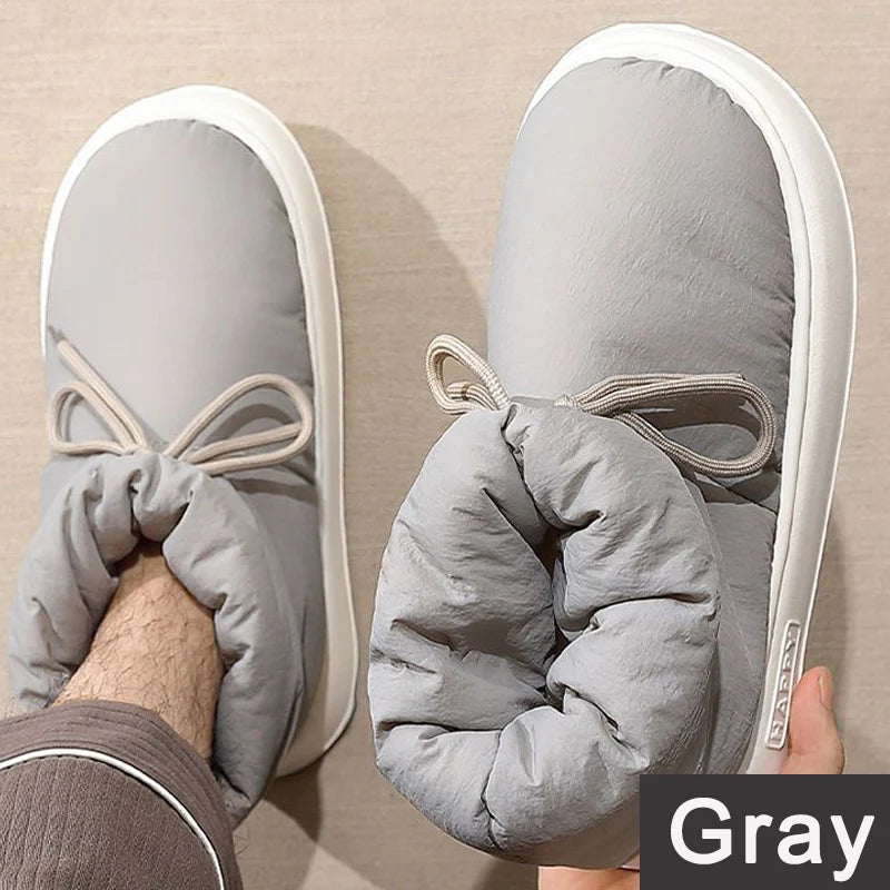 Winter Men Slippers Short Plush Women Cotton Boots Waterproof Outdoor